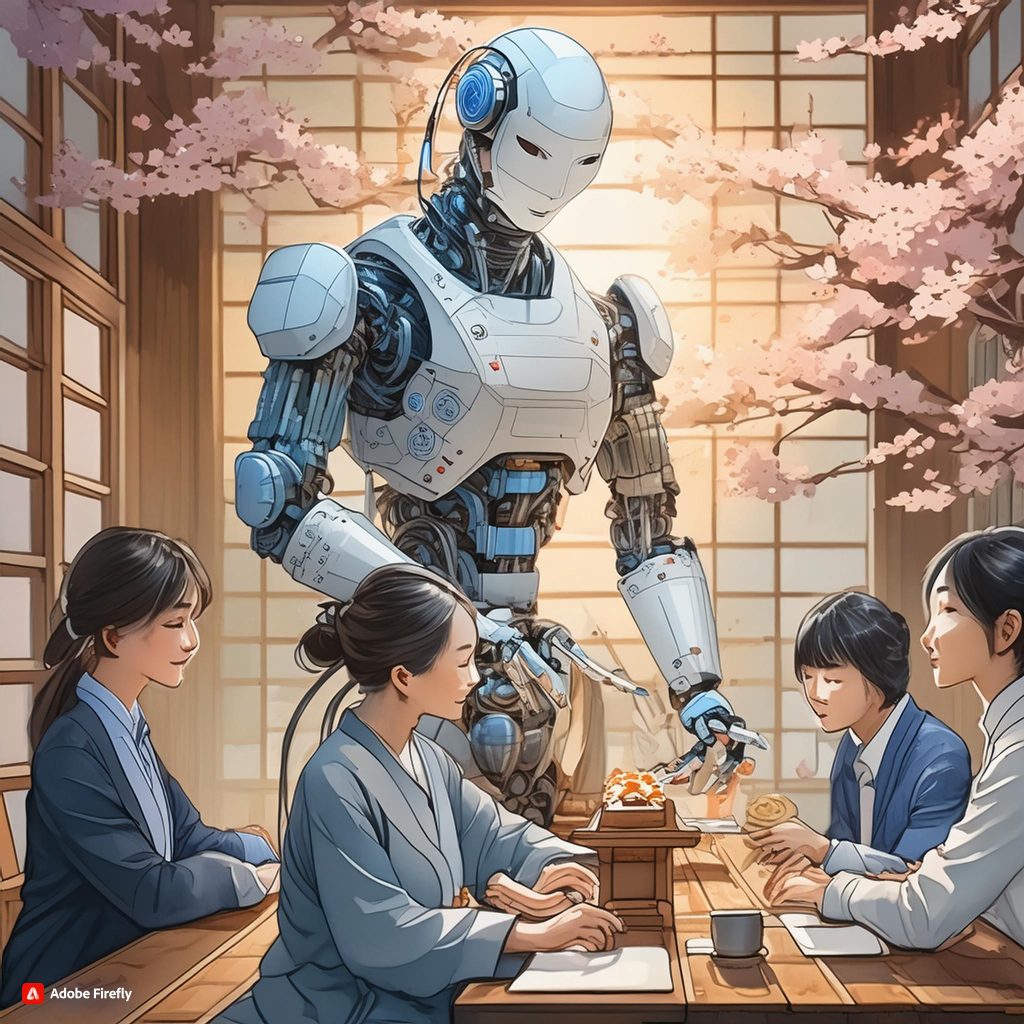 Firefly リアルなAIロボットが数人で力を合わせてもくもくと作業している風景。 90138