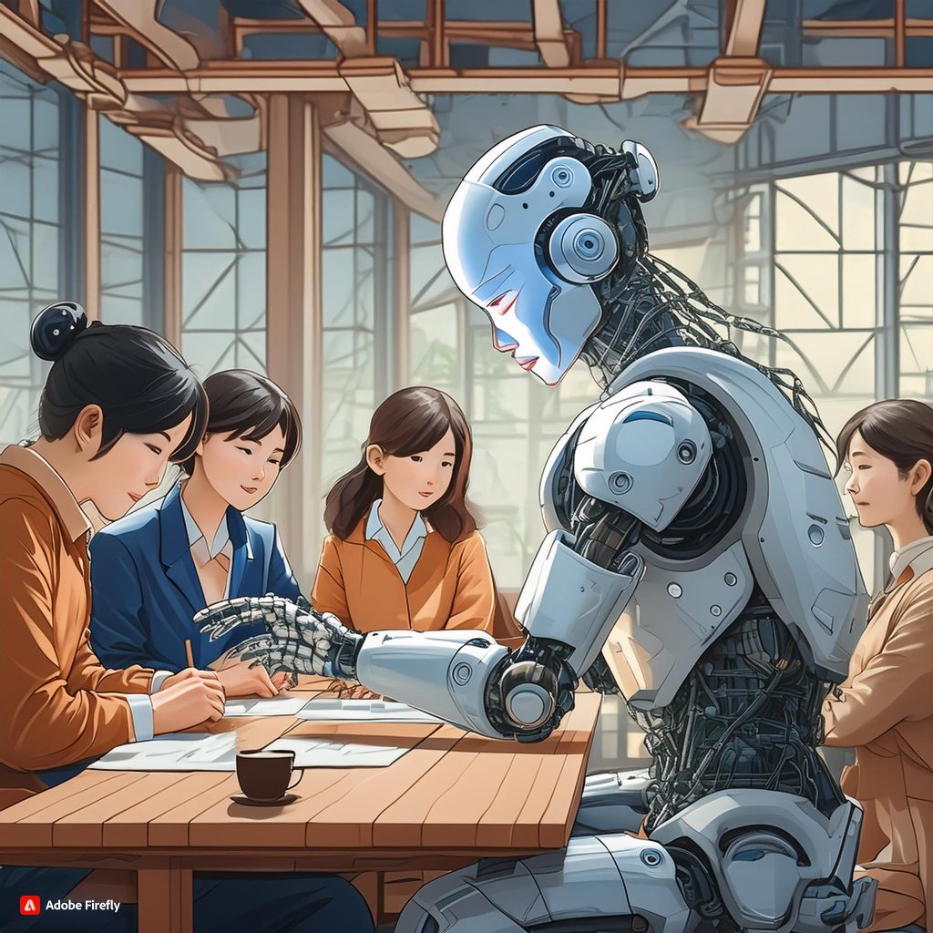 Firefly リアルなAIロボットが数人で力を合わせてもくもくと作業している風景。 11756